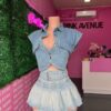 Pocket Denim Crop Top - Image 4