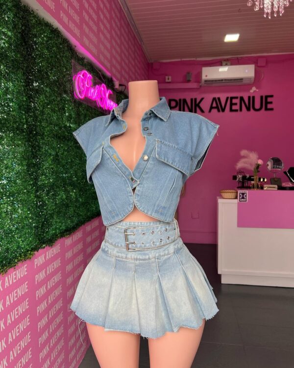 Pocket Denim Crop Top - Image 4