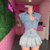 Pocket Denim Crop Top - Image 3