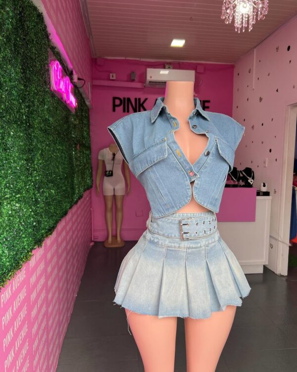 Pocket Denim Crop Top - Image 3