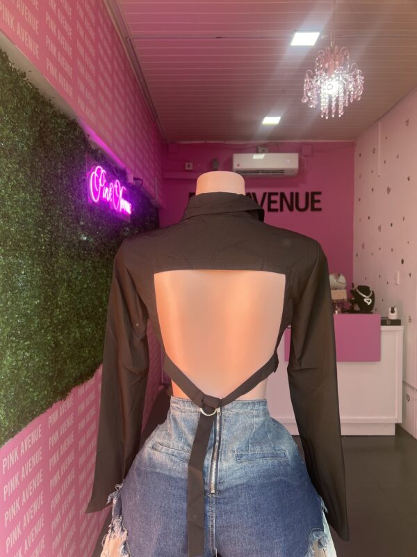Long Sleeve Crop Shirt - Image 2