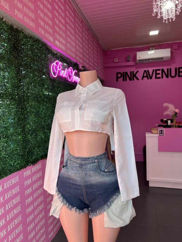 Long Sleeve Crop Shirt - Image 4