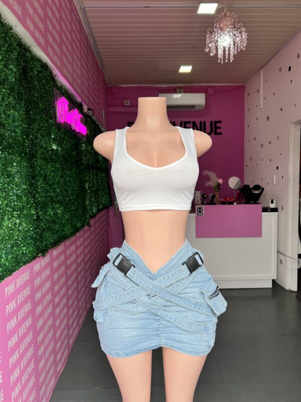 Buckle Denim Skirt