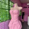 Pink Leather Skirt Set - Image 3