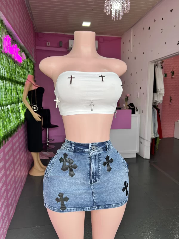 Blue Denim Crossed Set - Image 2
