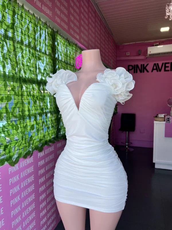 White Off Shoulder Dress - Image 2