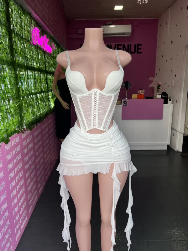 All white Skirt Set