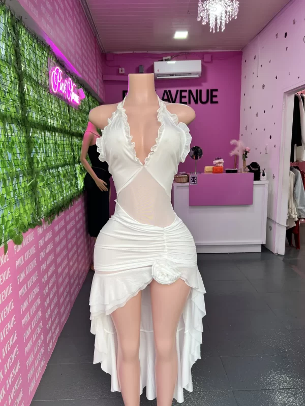 White Halter Dress