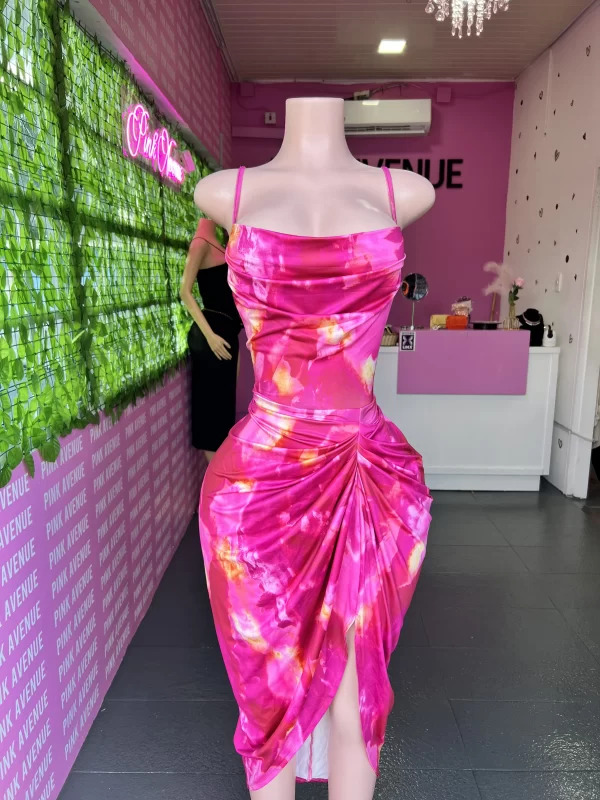 Pink Ruched Dress