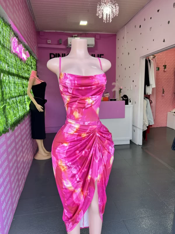 Pink Ruched Dress - Image 3