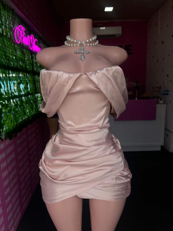 Off-Shoulder Satin Dress