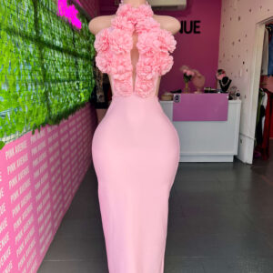 Pink Rose Bandage Dress